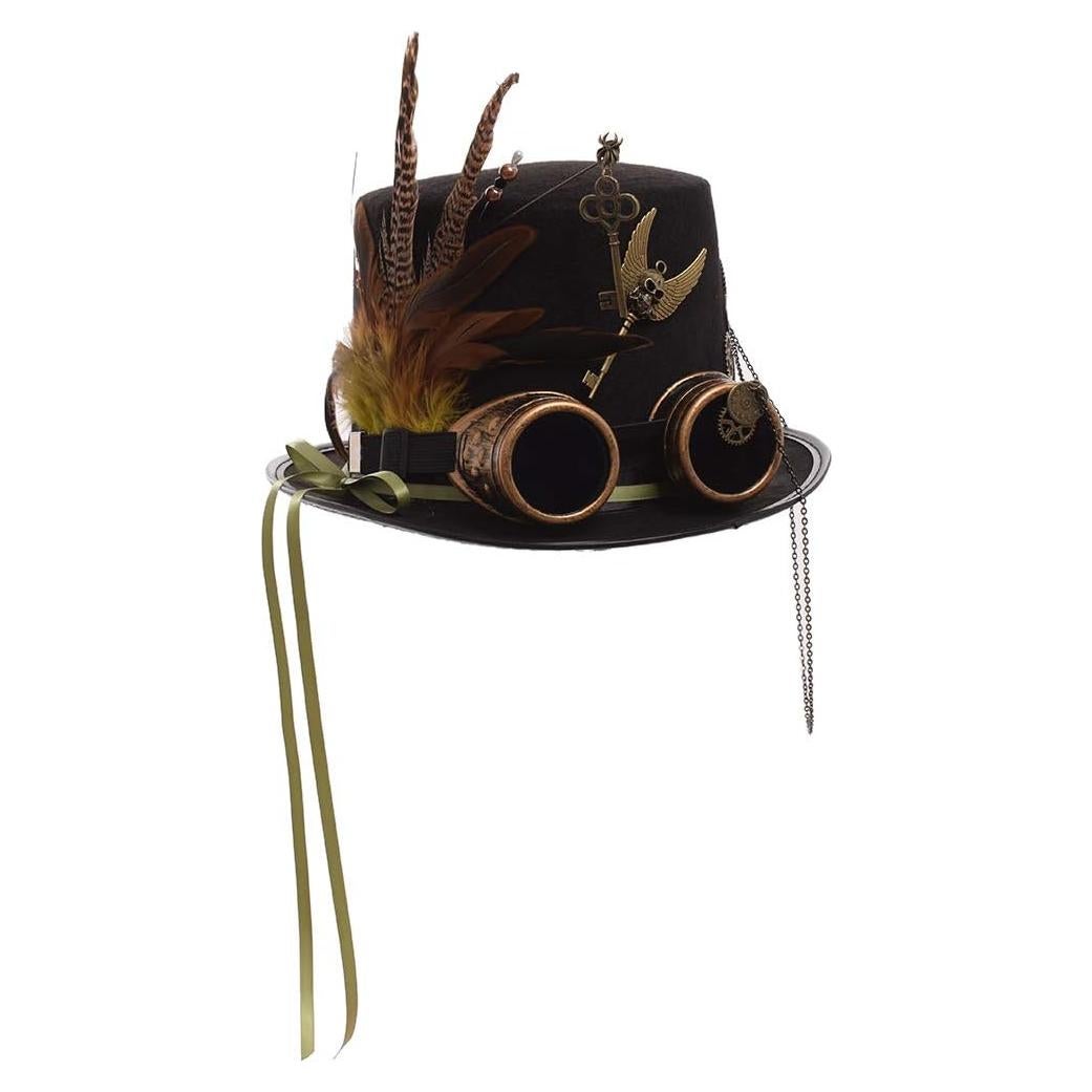 Sombrero Steampunk GRACEART Unisex con Gafas Ajustables
