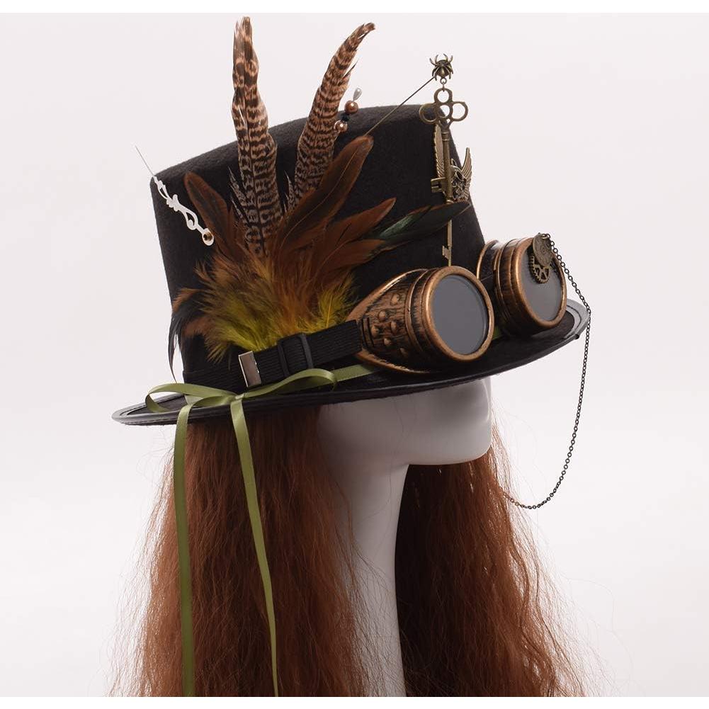Sombrero Steampunk GRACEART Unisex con Gafas Ajustables