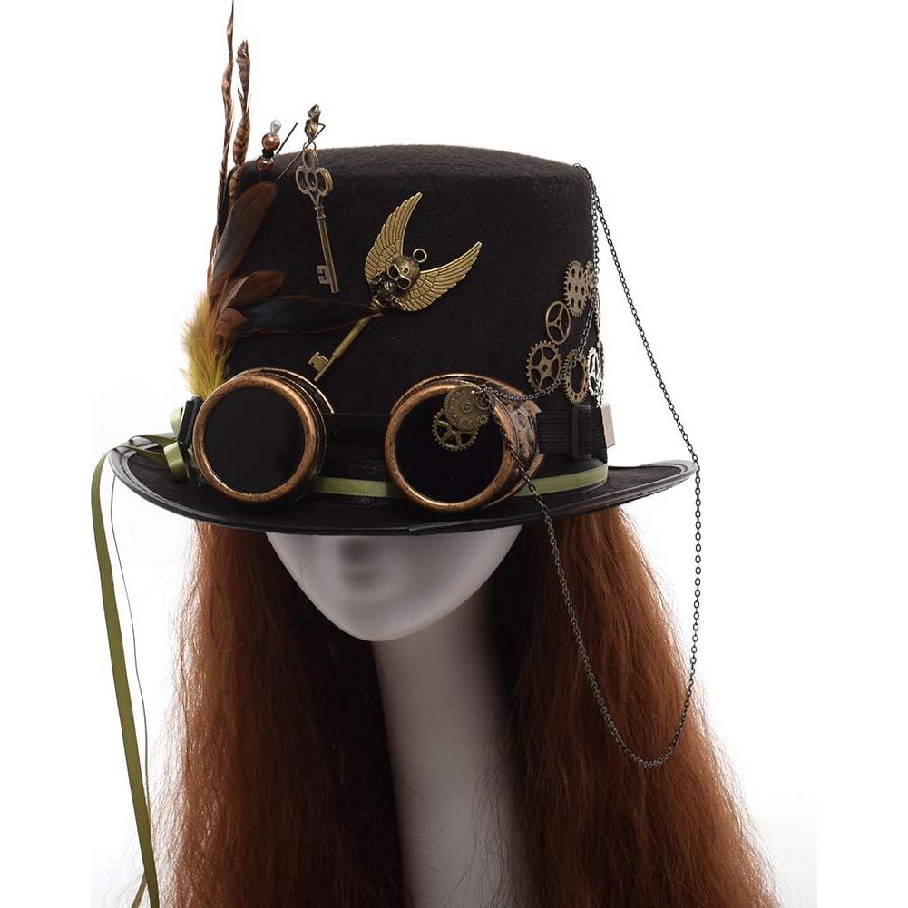 Sombrero Steampunk GRACEART Unisex con Gafas Ajustables