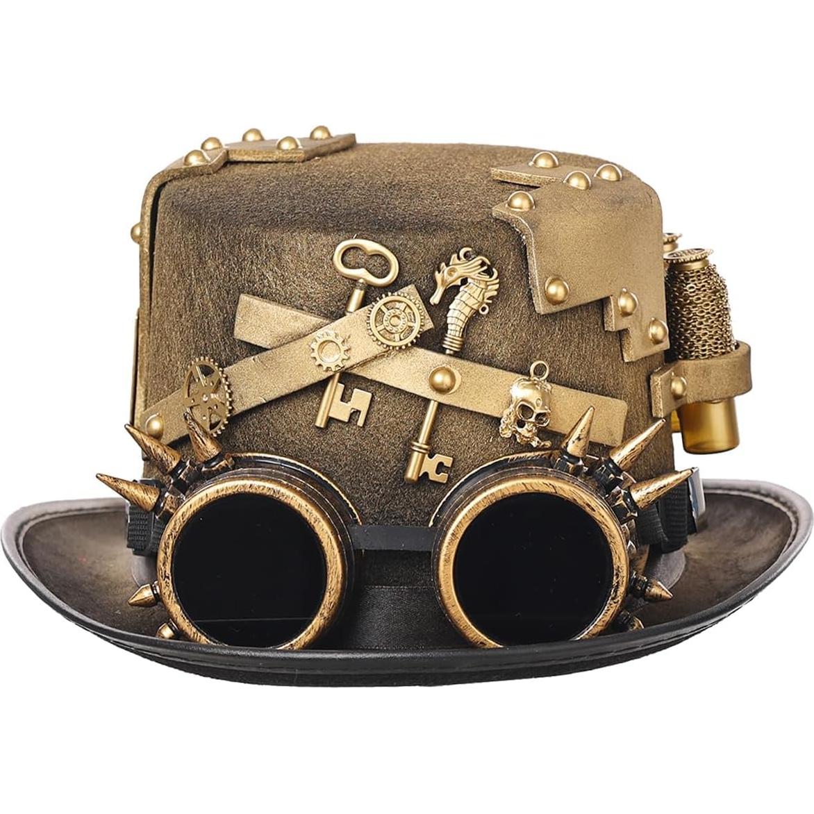 Sombrero Steampunk GRACEART Unisex con Gafas Ajustables