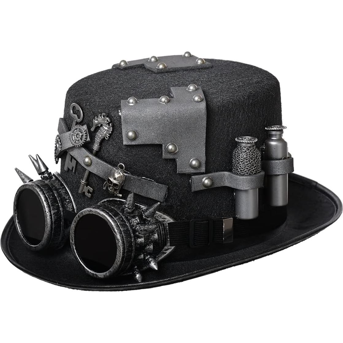 Sombrero Steampunk GRACEART Unisex con Gafas Ajustables