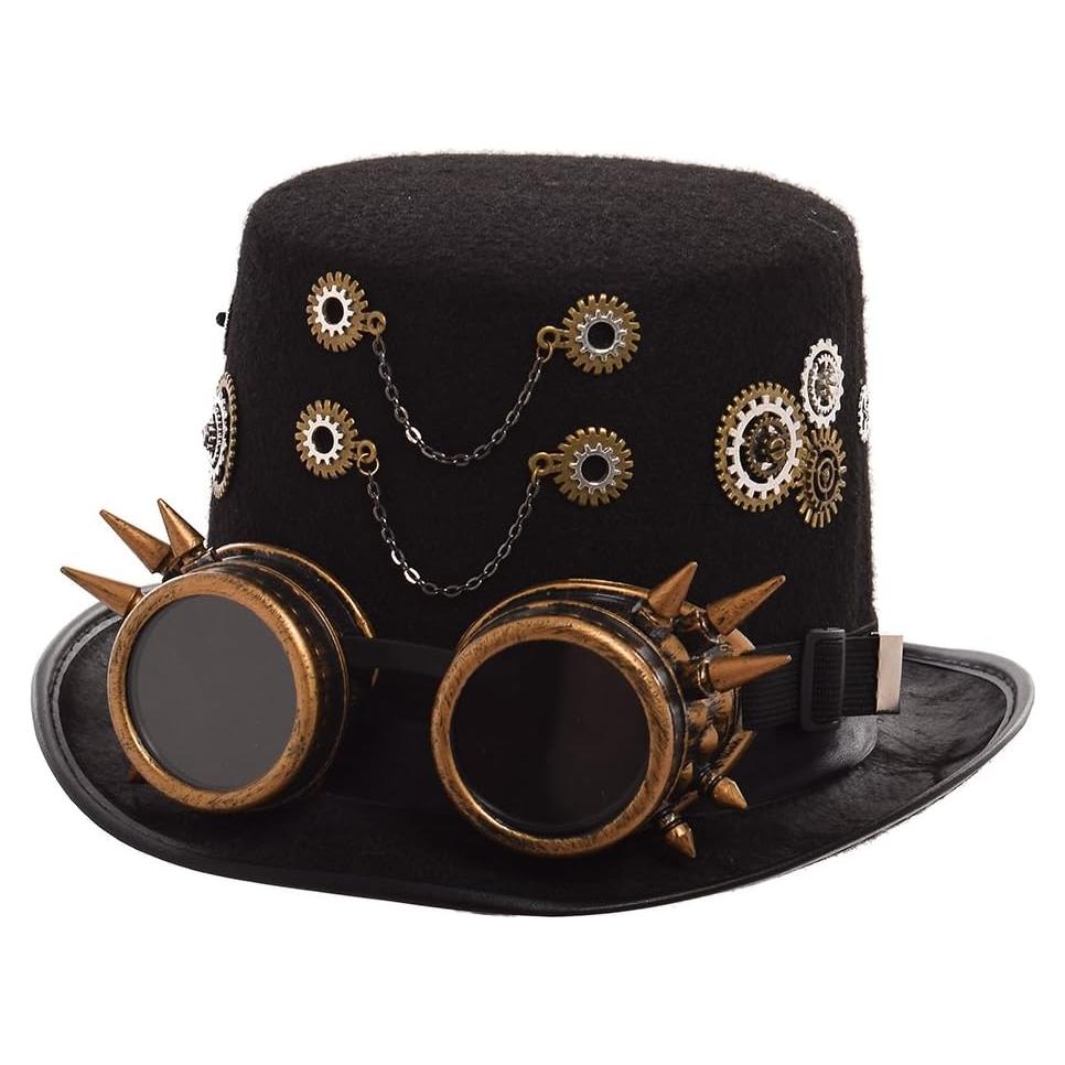Sombrero Steampunk GRACEART Unisex con Gafas Ajustables