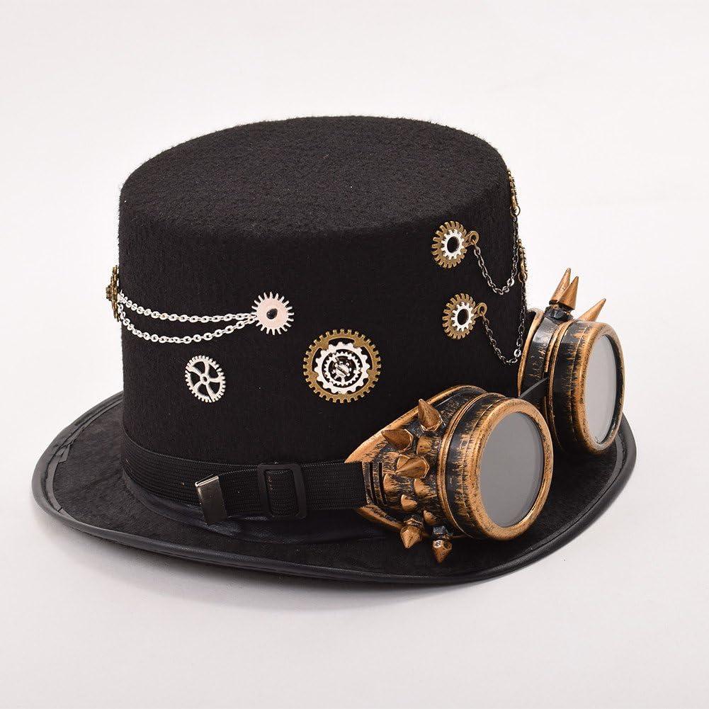 Sombrero Steampunk GRACEART Unisex con Gafas Ajustables