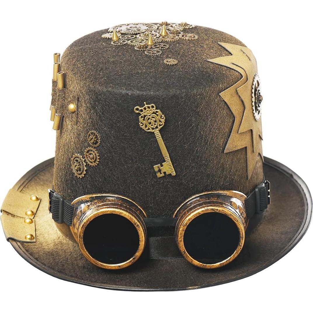 Sombrero Steampunk GRACEART Unisex con Gafas Ajustables