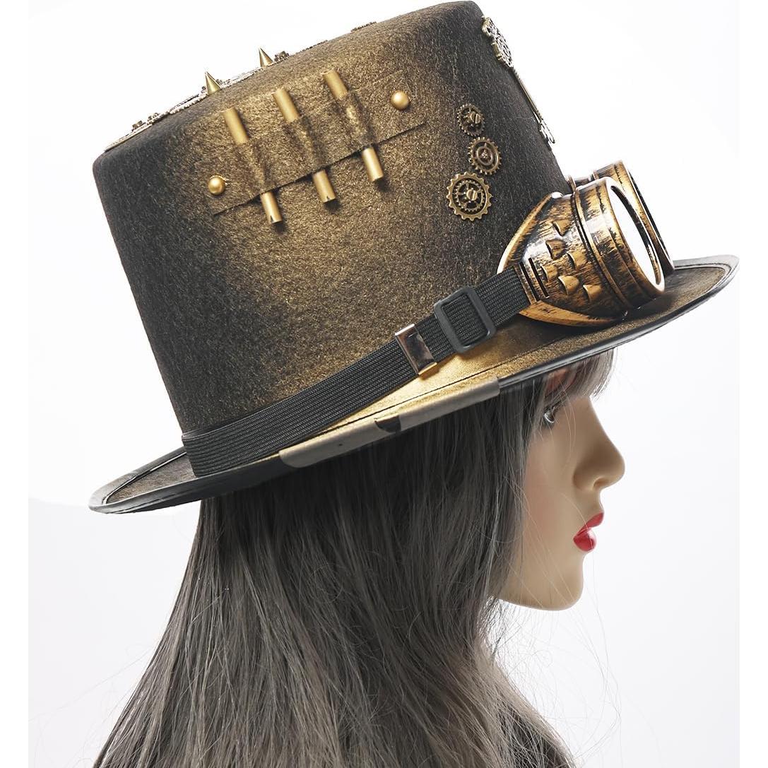 Sombrero Steampunk GRACEART Unisex con Gafas Ajustables