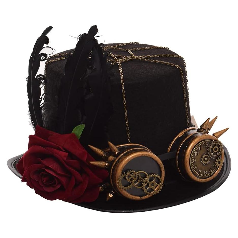Sombrero Steampunk GRACEART Unisex con Gafas Ajustables