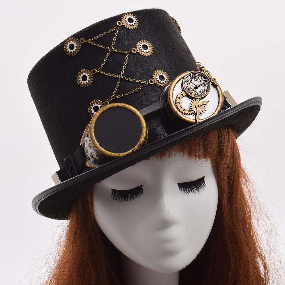 Sombrero Steampunk GRACEART Unisex con Gafas Ajustables