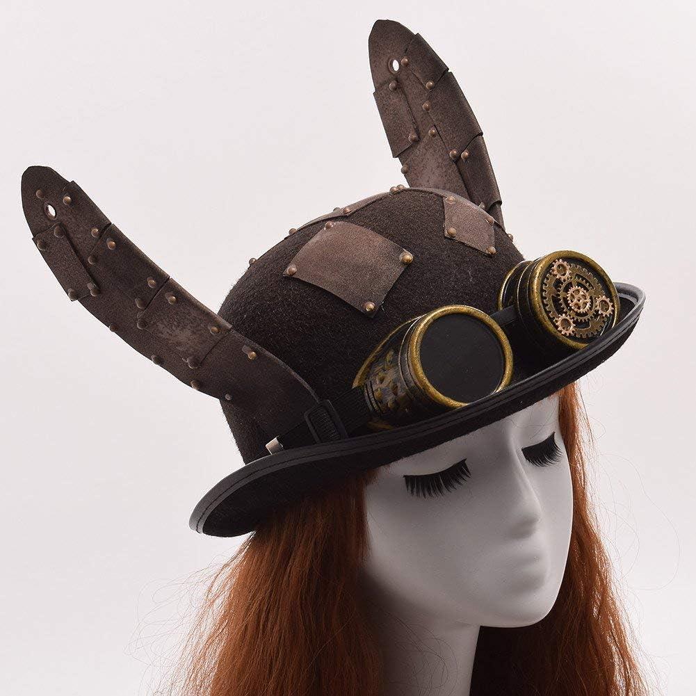 Sombrero Steampunk GRACEART Unisex con Gafas Ajustables