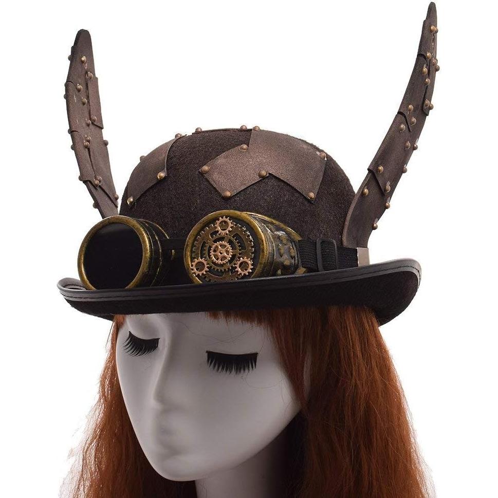 Sombrero Steampunk GRACEART Unisex con Gafas Ajustables