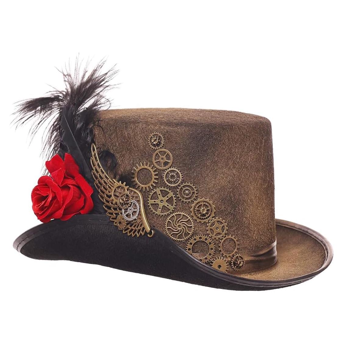 Sombrero Steampunk GRACEART Unisex con Gafas Ajustables