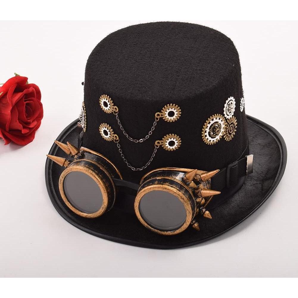 Sombrero Steampunk GRACEART Unisex con Gafas Ajustables