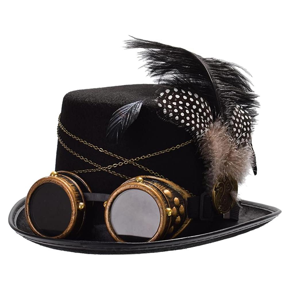 Sombrero Steampunk GRACEART Unisex con Gafas Ajustables