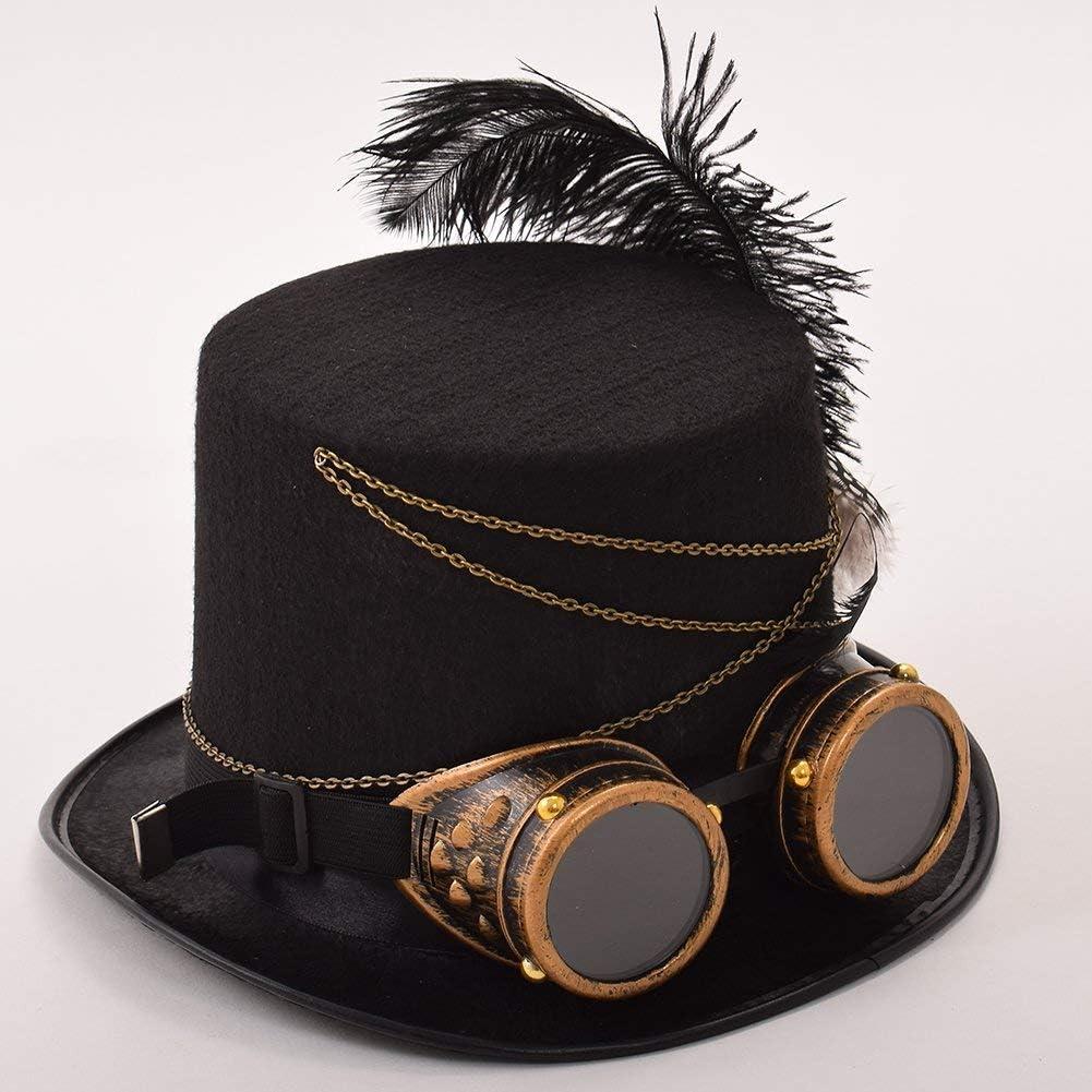 Sombrero Steampunk GRACEART Unisex con Gafas Ajustables