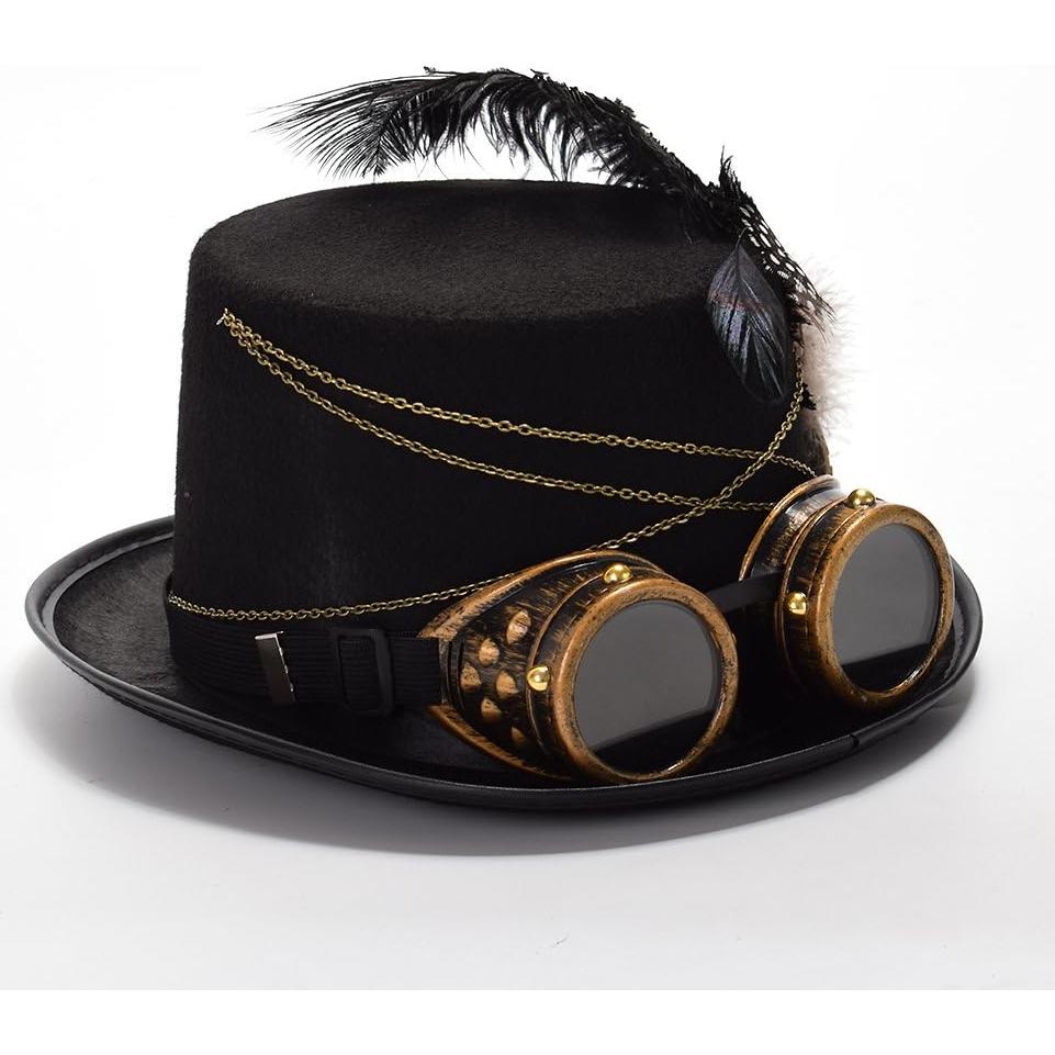 Sombrero Steampunk GRACEART Unisex con Gafas Ajustables