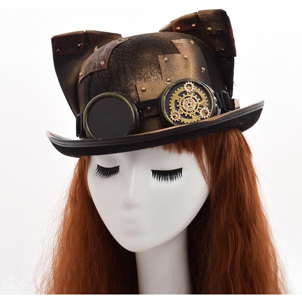 Sombrero Steampunk GRACEART Unisex con Gafas Ajustables