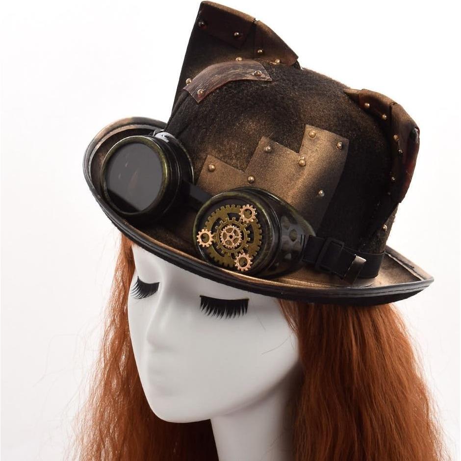 Sombrero Steampunk GRACEART Unisex con Gafas Ajustables