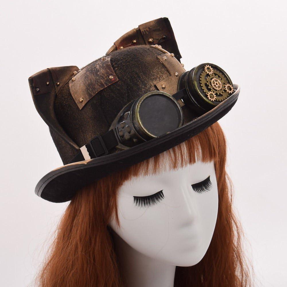 Sombrero Steampunk GRACEART Unisex con Gafas Ajustables