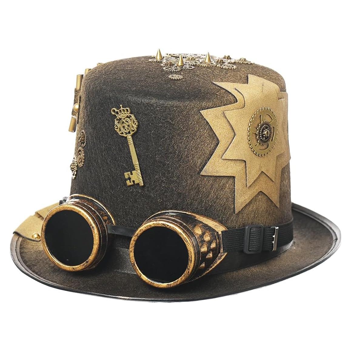 Sombrero Steampunk GRACEART Unisex con Gafas Ajustables