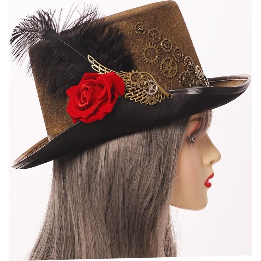 Sombrero Steampunk GRACEART Unisex con Gafas Ajustables