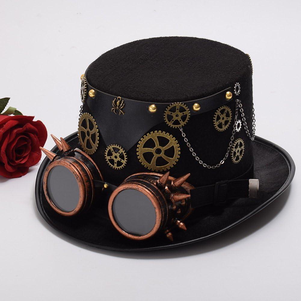 Sombrero Steampunk GRACEART Unisex con Gafas Ajustables