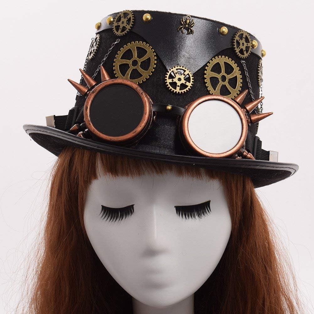 Sombrero Steampunk GRACEART Unisex con Gafas Ajustables