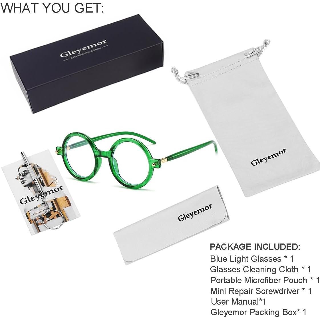 Gafas Redondas Gleyemor Vintage Unisex Anti Luz Azul