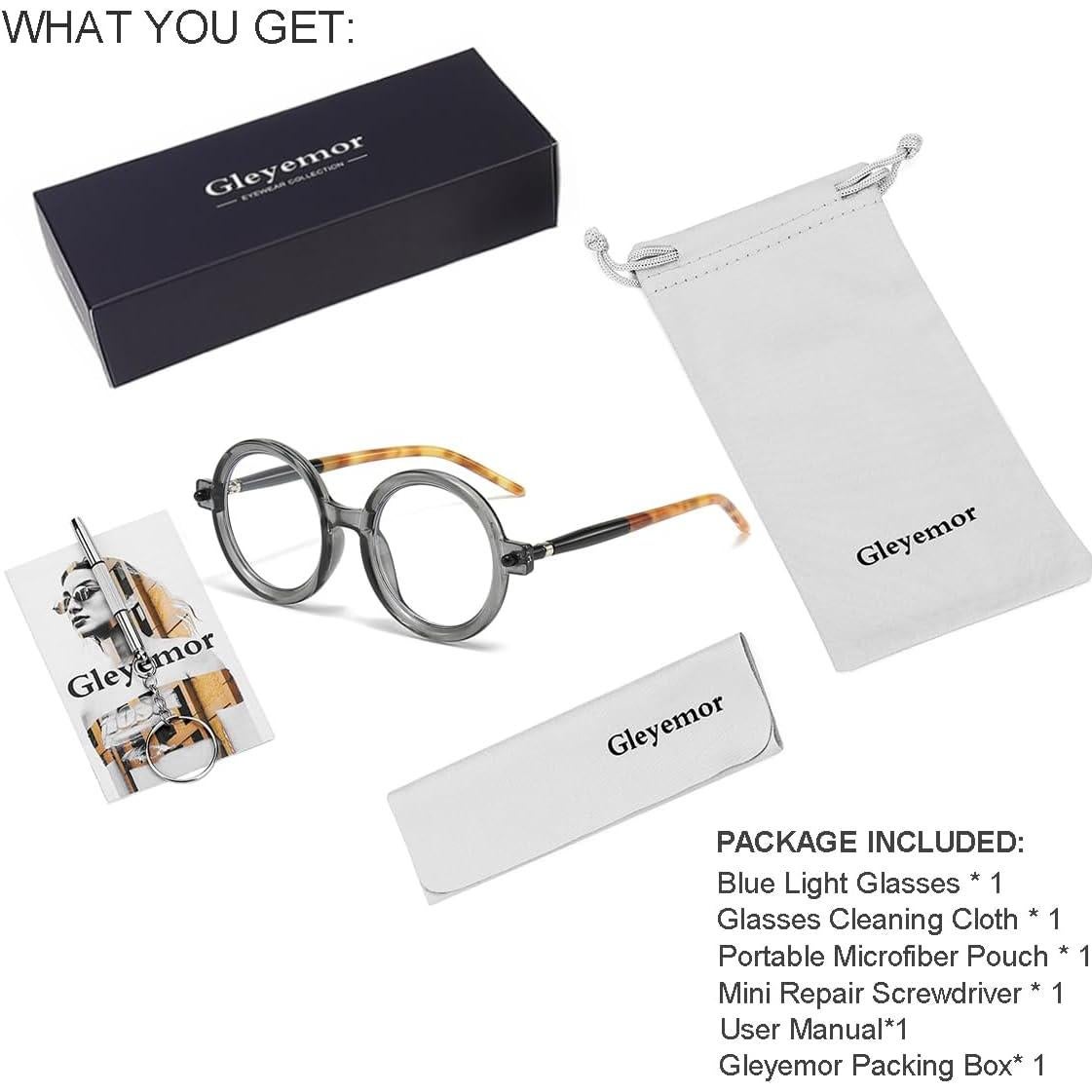 Gafas Redondas Gleyemor Vintage Unisex Anti Luz Azul