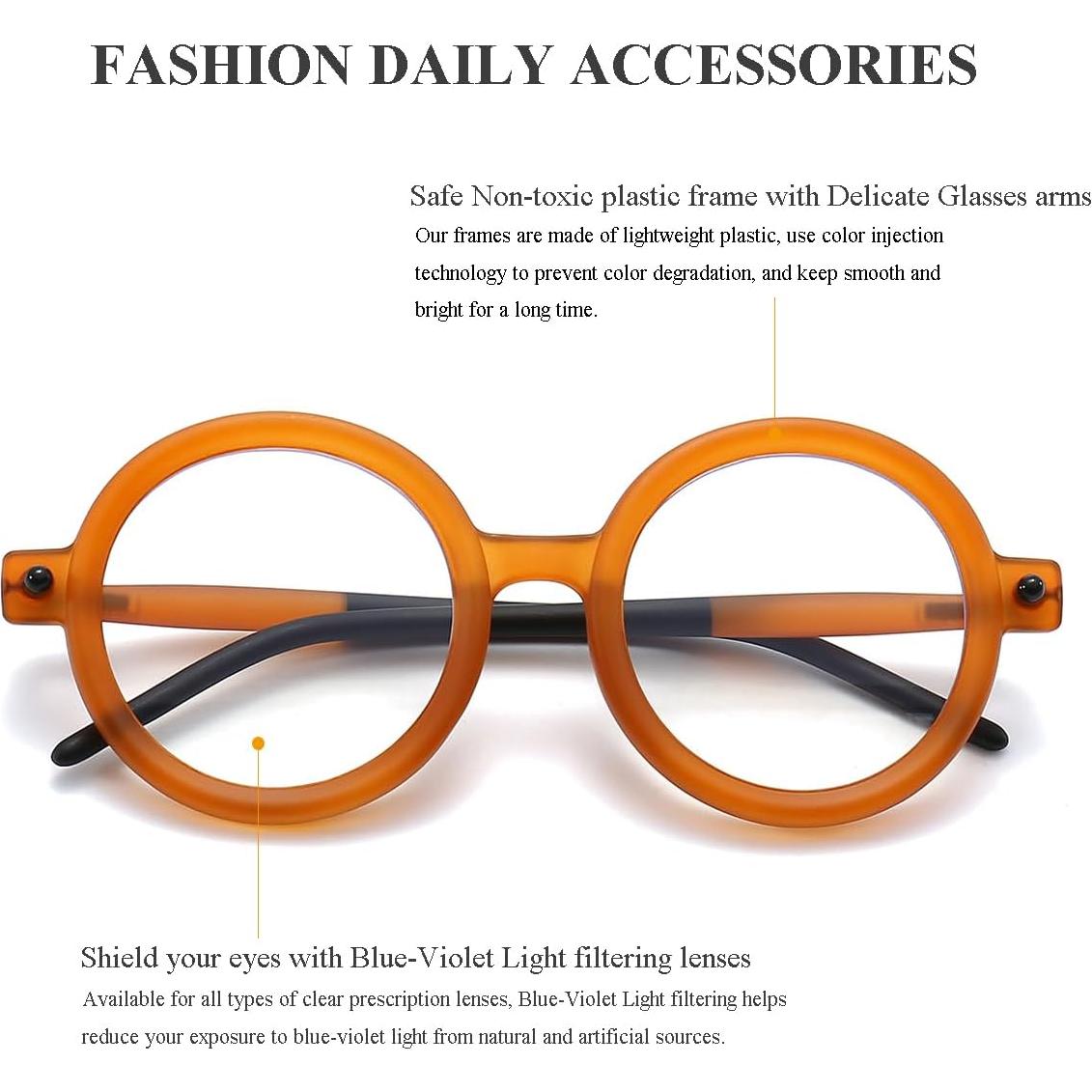 Gafas Retro Gleyemor UV400 Anti Luz Azul Unisex Naranja