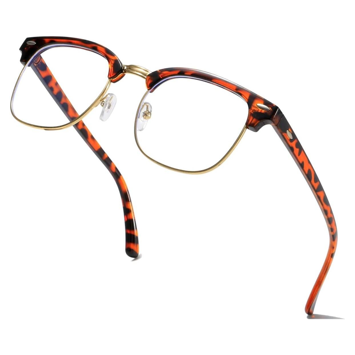 Gafas Vintage Semirimless AISSWZBER Lente Claro 50mm