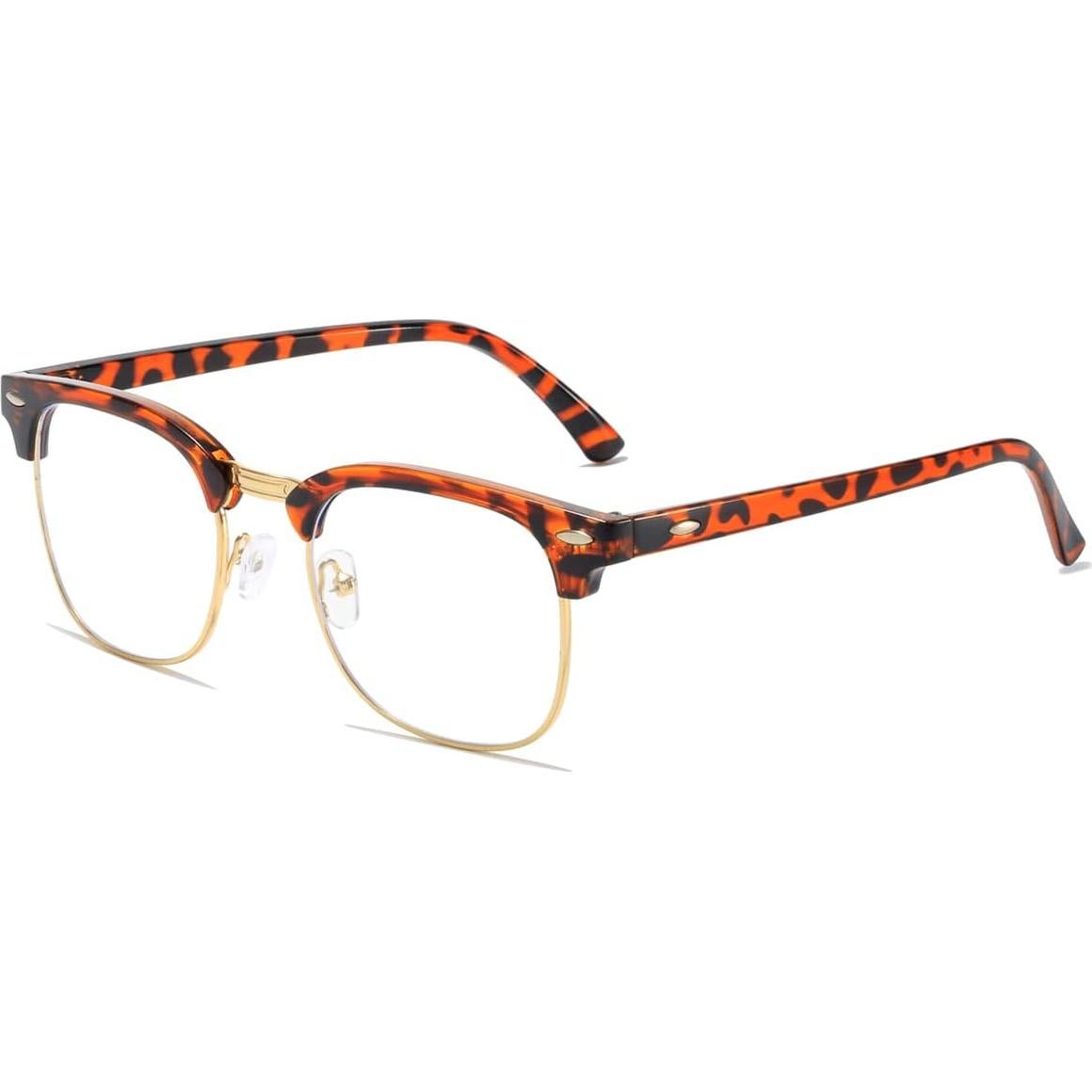 Gafas Vintage Semirimless AISSWZBER Lente Claro 50mm