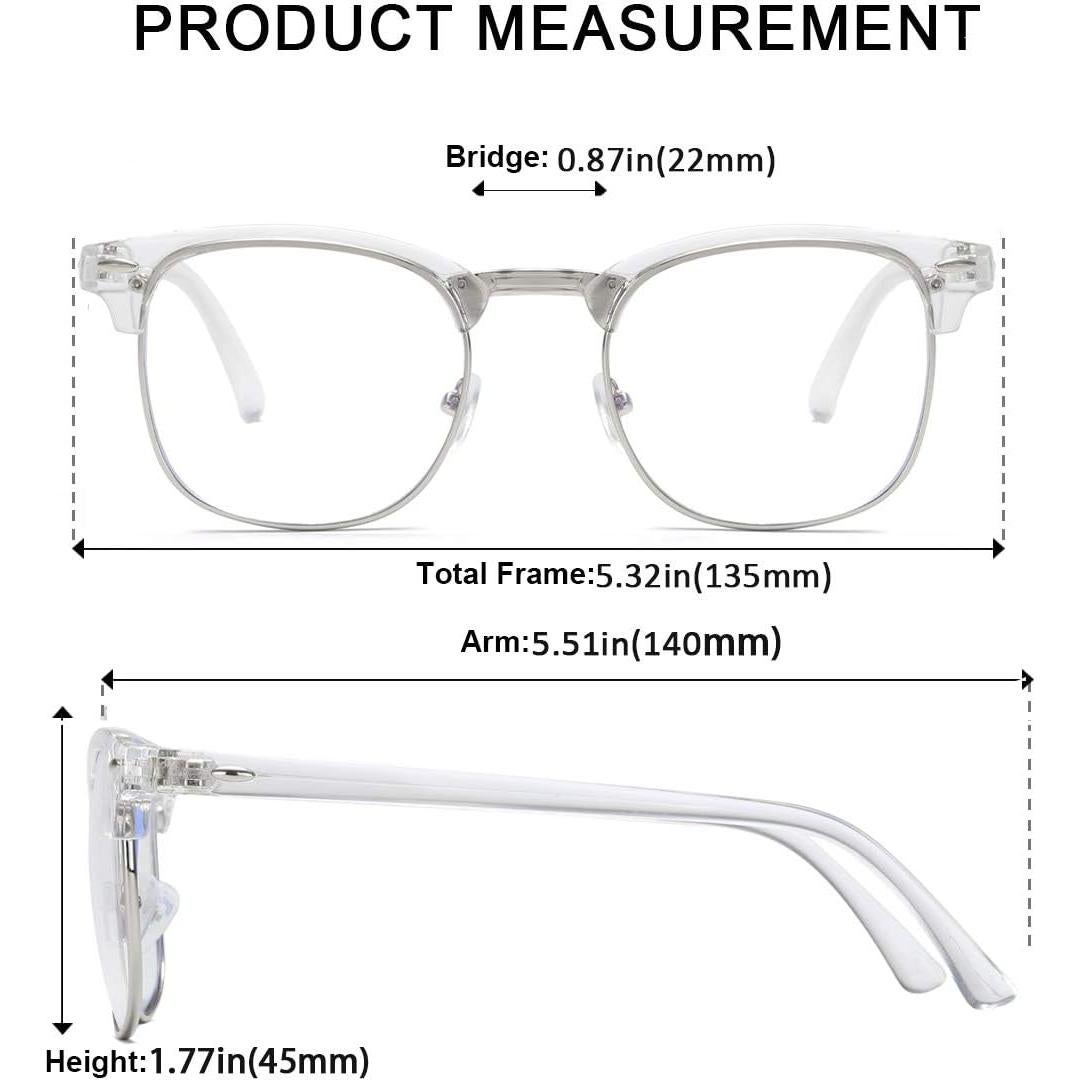 Gafas Vintage Semirimless AISSWZBER Lentes Claros