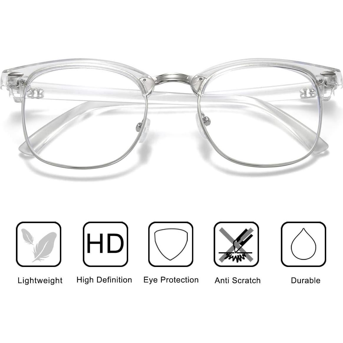 Gafas Vintage Semirimless AISSWZBER Lentes Claros