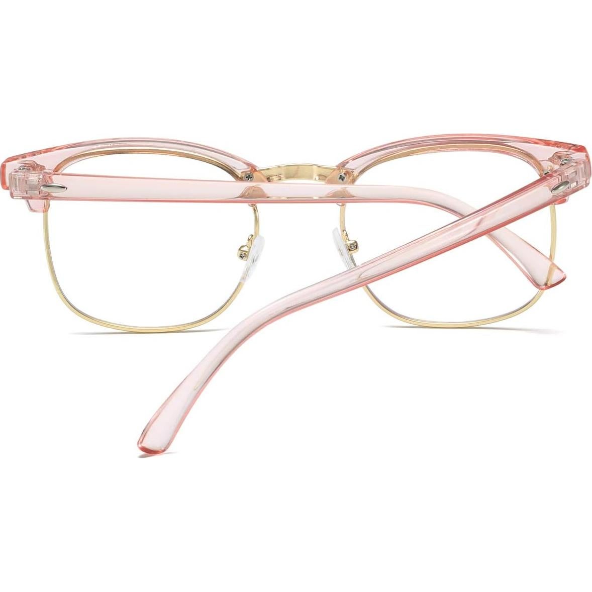 Gafas Semirimless AISSWZBER Vintage Rosa y Dorado