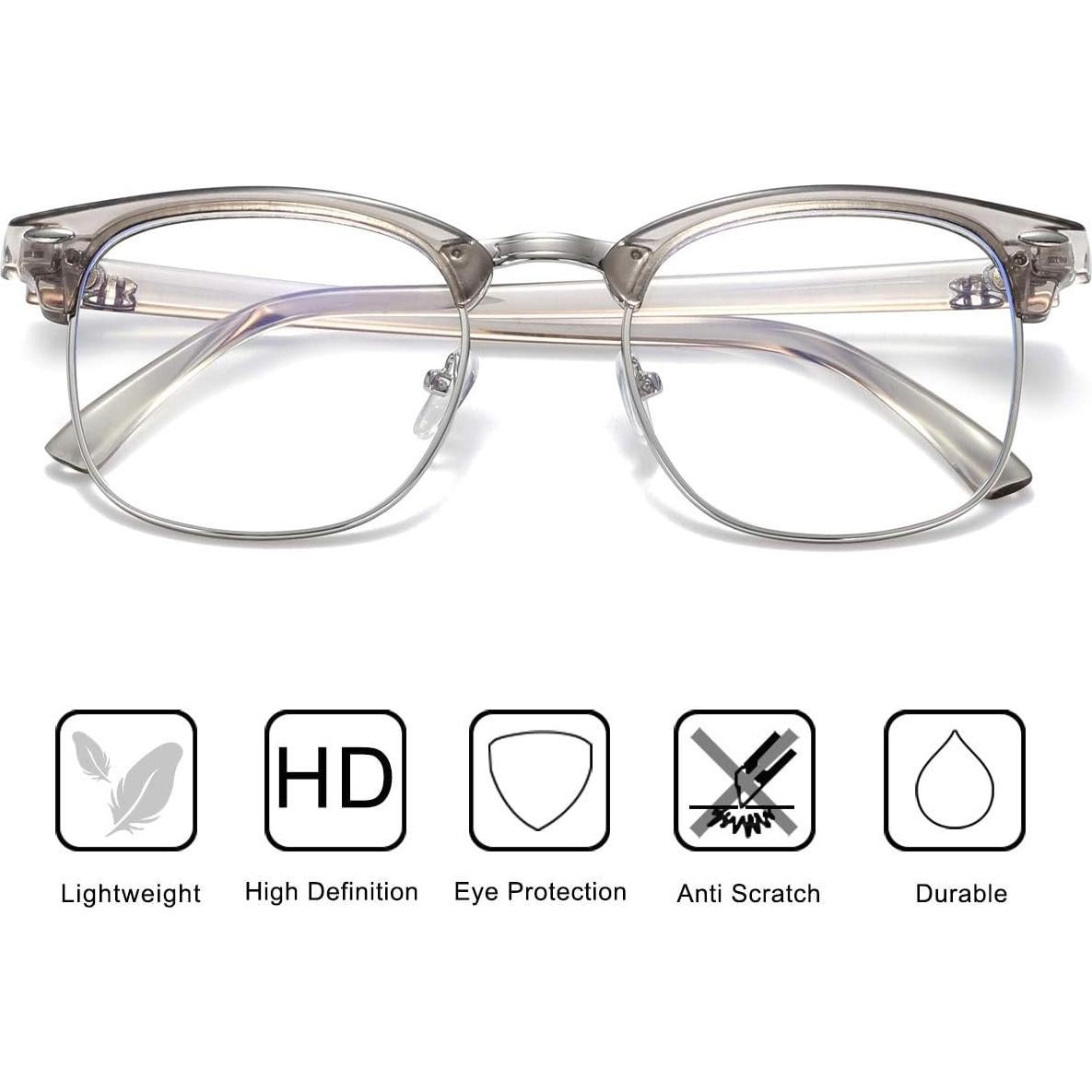 Gafas Semirimless AISSWZBER Vintage Lente Claro 50mm