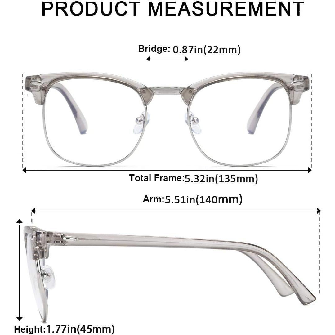 Gafas Semirimless AISSWZBER Vintage Lente Claro 50mm
