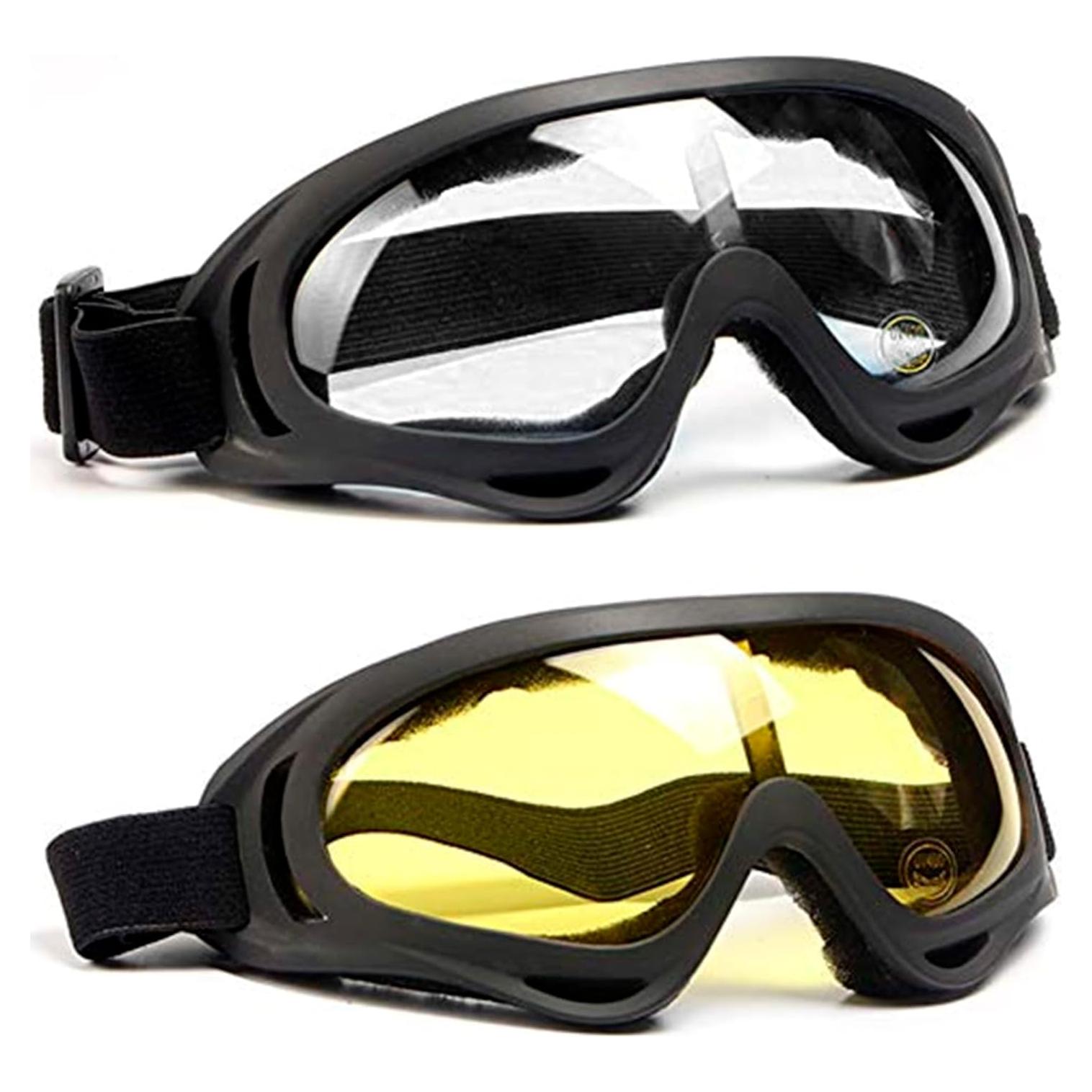 Gafas de Motocicleta SPOSUNE JY-001 UV400 Lente Clara y Amarilla