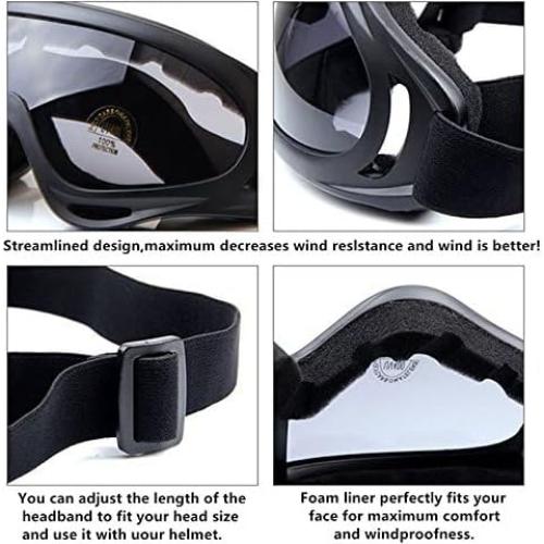 Gafas de Motocicleta SPOSUNE JY-001 UV400 Lente Clara y Amarilla