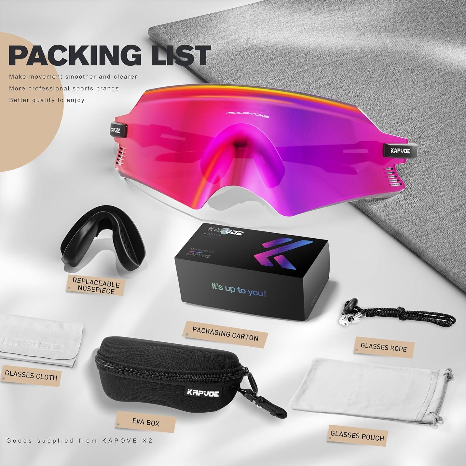 Gafas de Ciclismo KAPVOE K2 UV400 para MTB y Triatlón