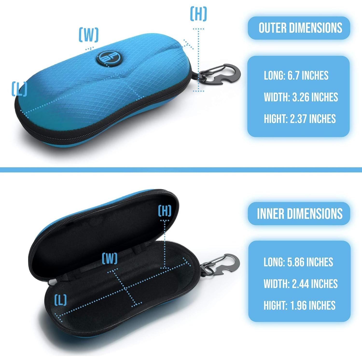 Estuche Semi Duro para Gafas BLUPOND con Gancho Metálico