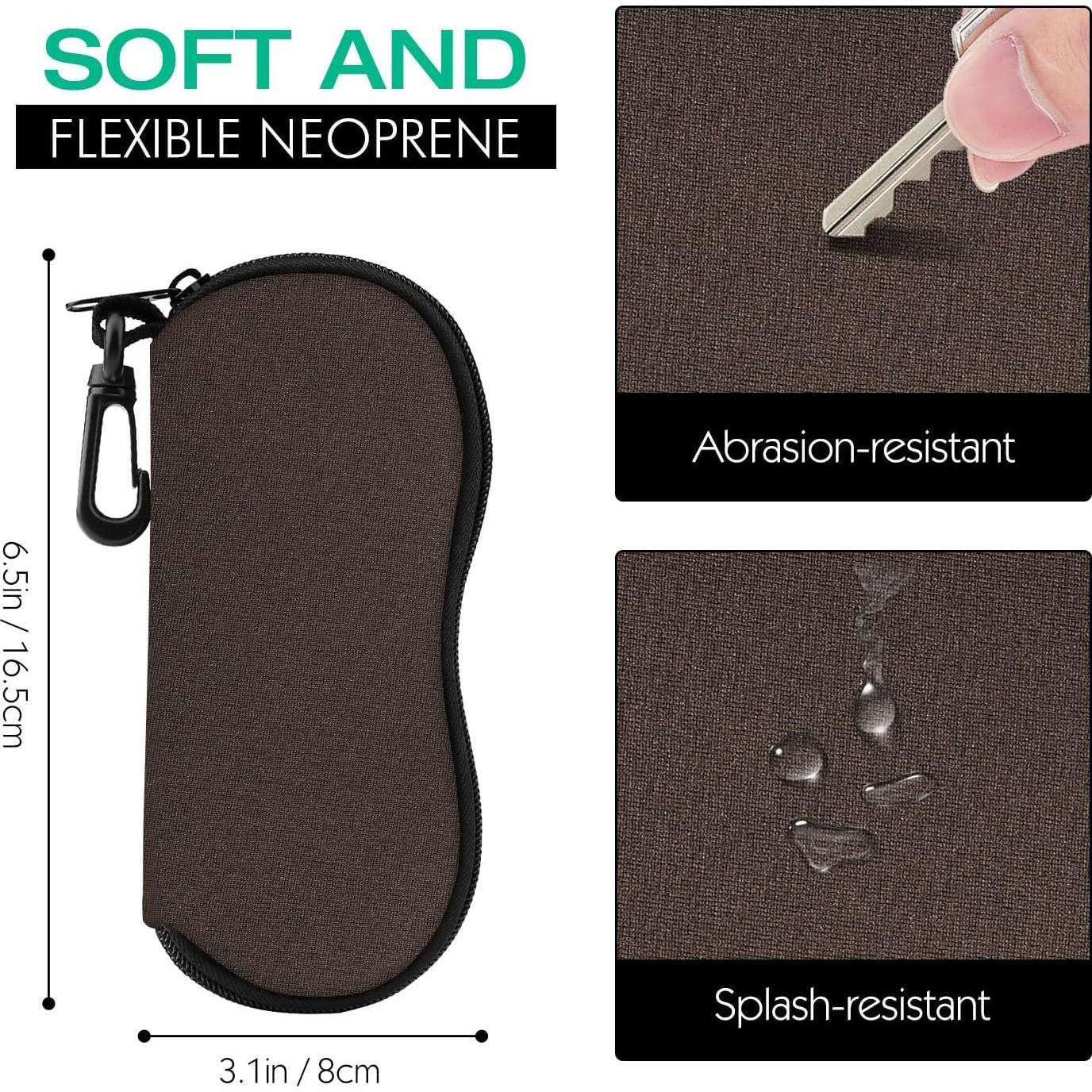 Funda de Gafas MoKo Neopreno Cremallera Marrón Espaciosa