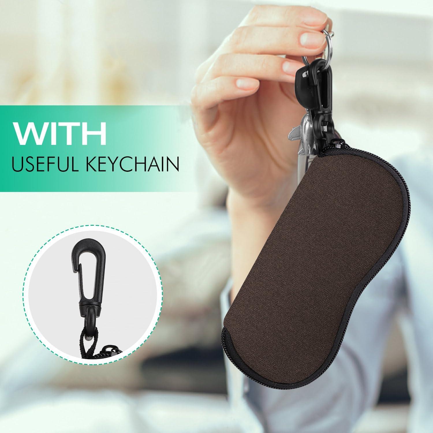 Funda de Gafas MoKo Neopreno Cremallera Marrón Espaciosa