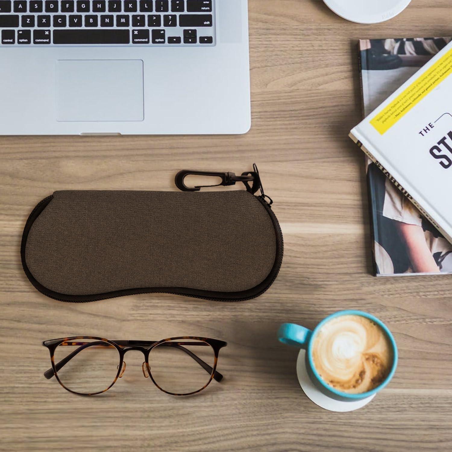 Funda de Gafas MoKo Neopreno Cremallera Marrón Espaciosa