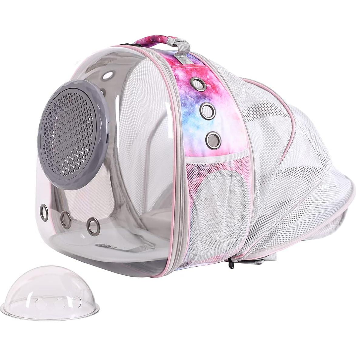 Mochila Transportadora para Gatos Pimoka Rosa Galaxia 30x28x38cm