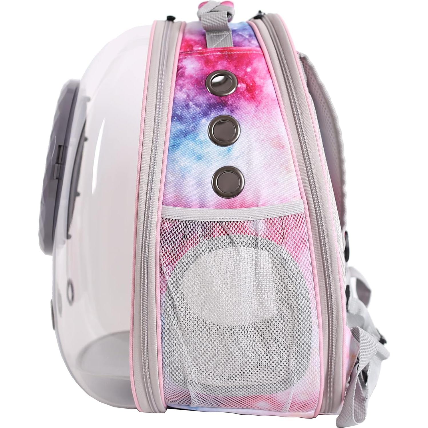 Mochila Transportadora para Gatos Pimoka Rosa Galaxia 30x28x38cm