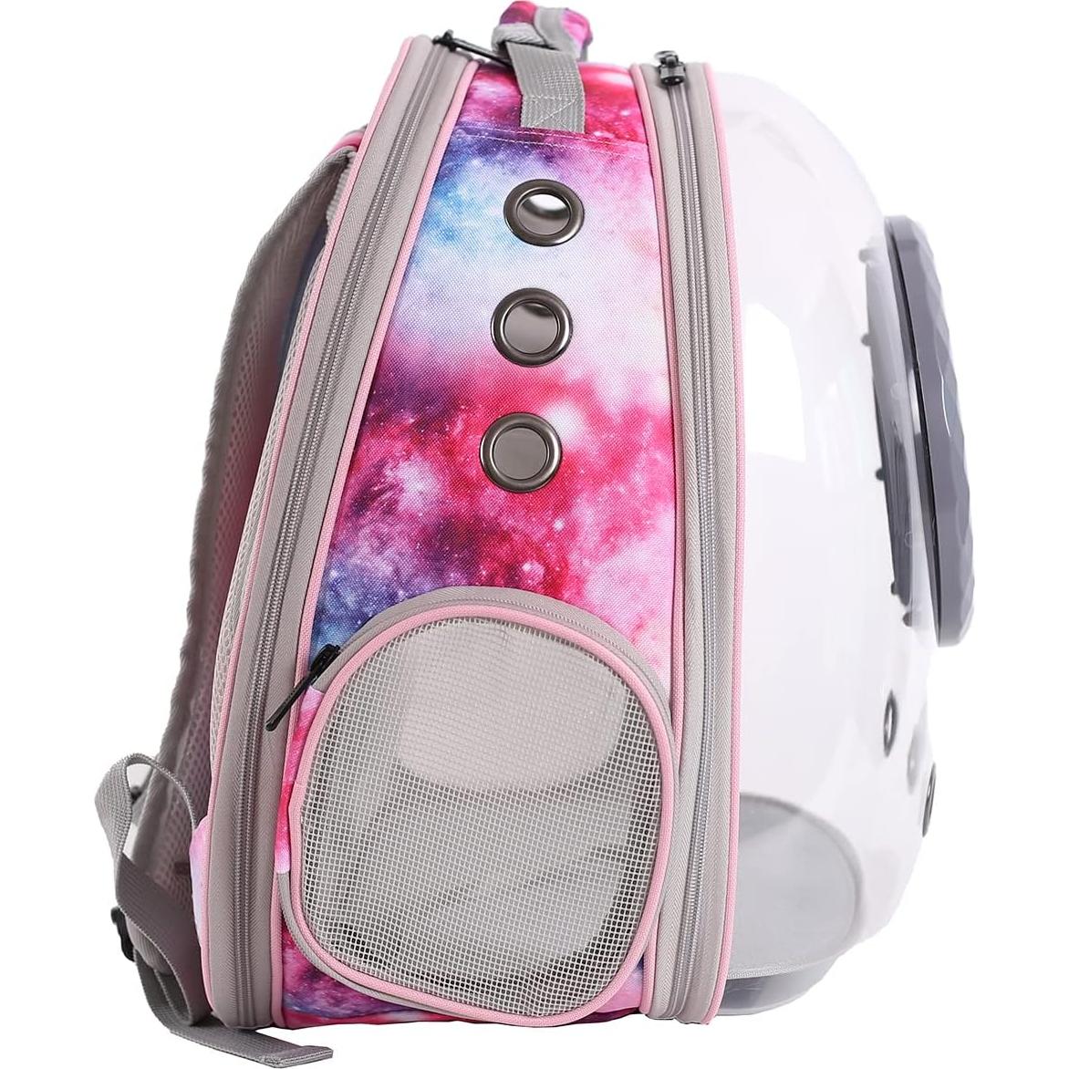 Mochila Transportadora para Gatos Pimoka Rosa Galaxia 30x28x38cm