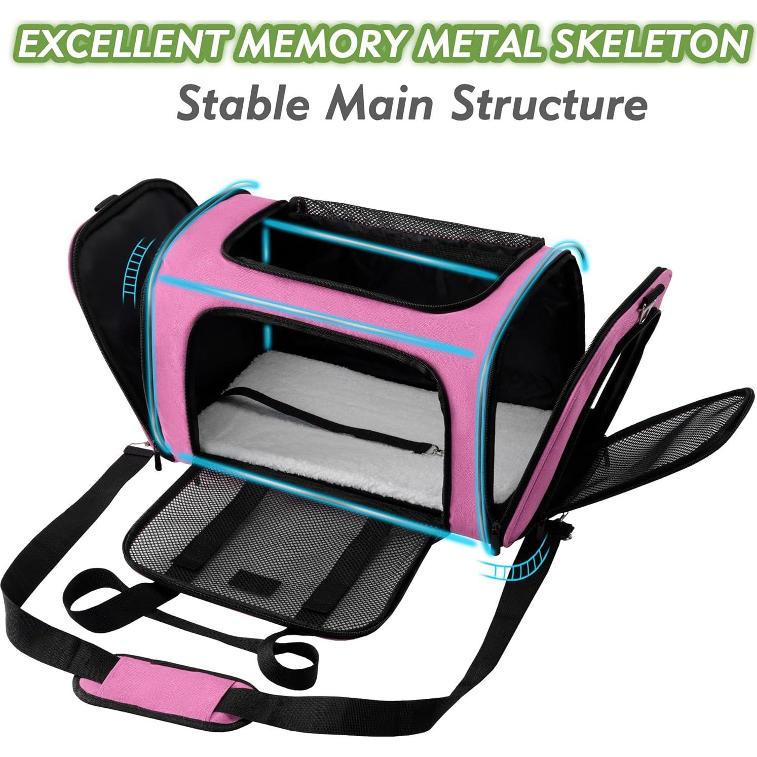 Transportín para Mascotas Soundy Mediano Rosa 6.8 kg