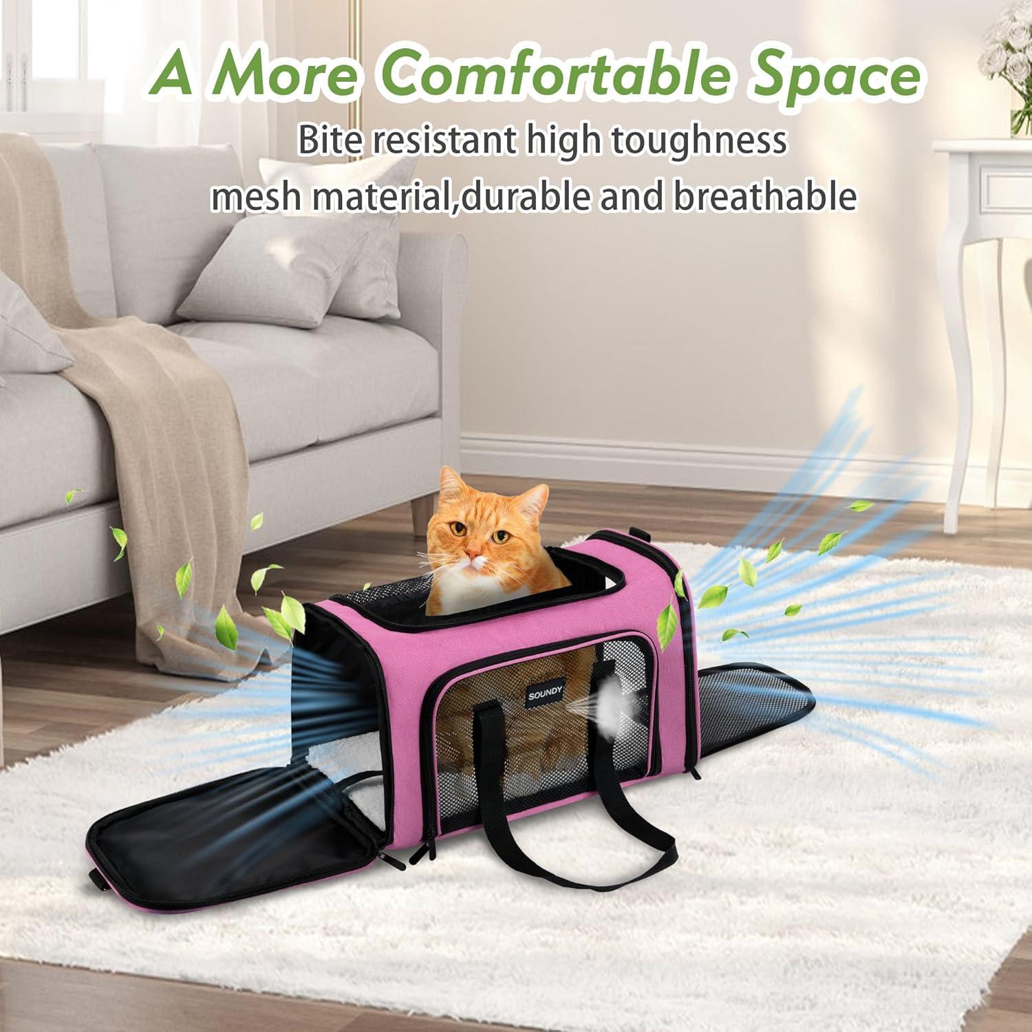 Transportín para Mascotas Soundy Mediano Rosa 6.8 kg