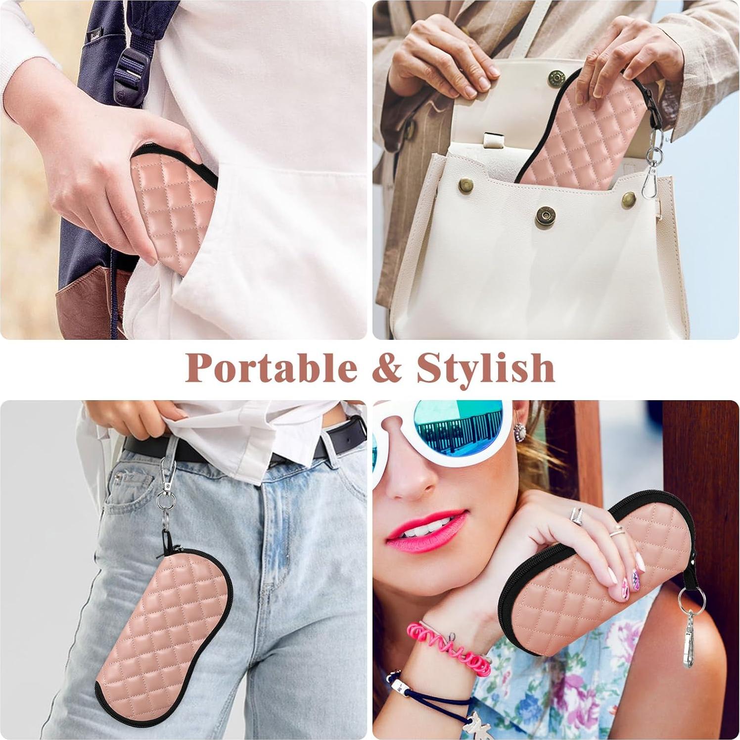 Funda de Gafas MoKo Neopreno Cremallera Rosa Espaciosa