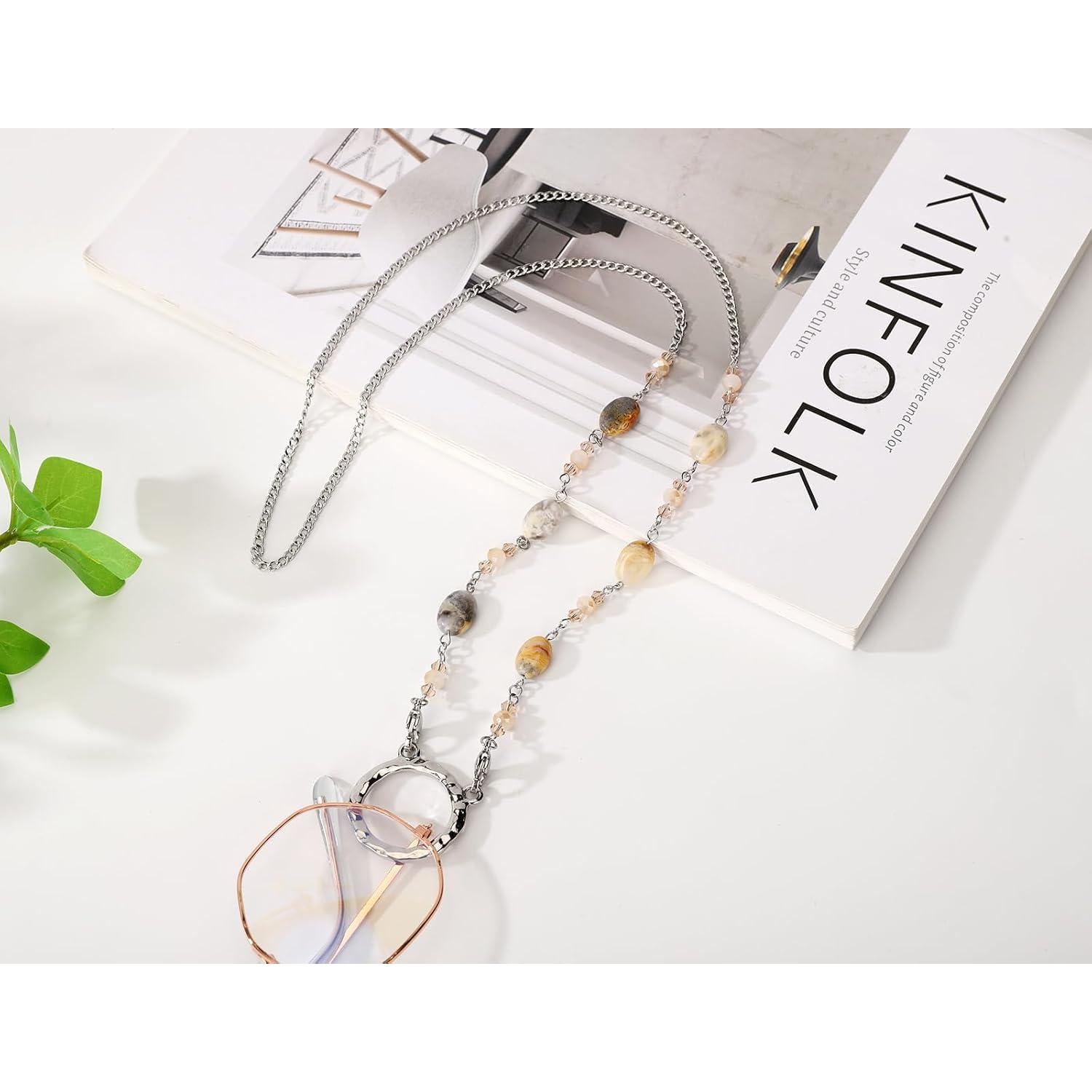 Cadena para Gafas HD-12 Hecho a Mano - Champán 81 cm