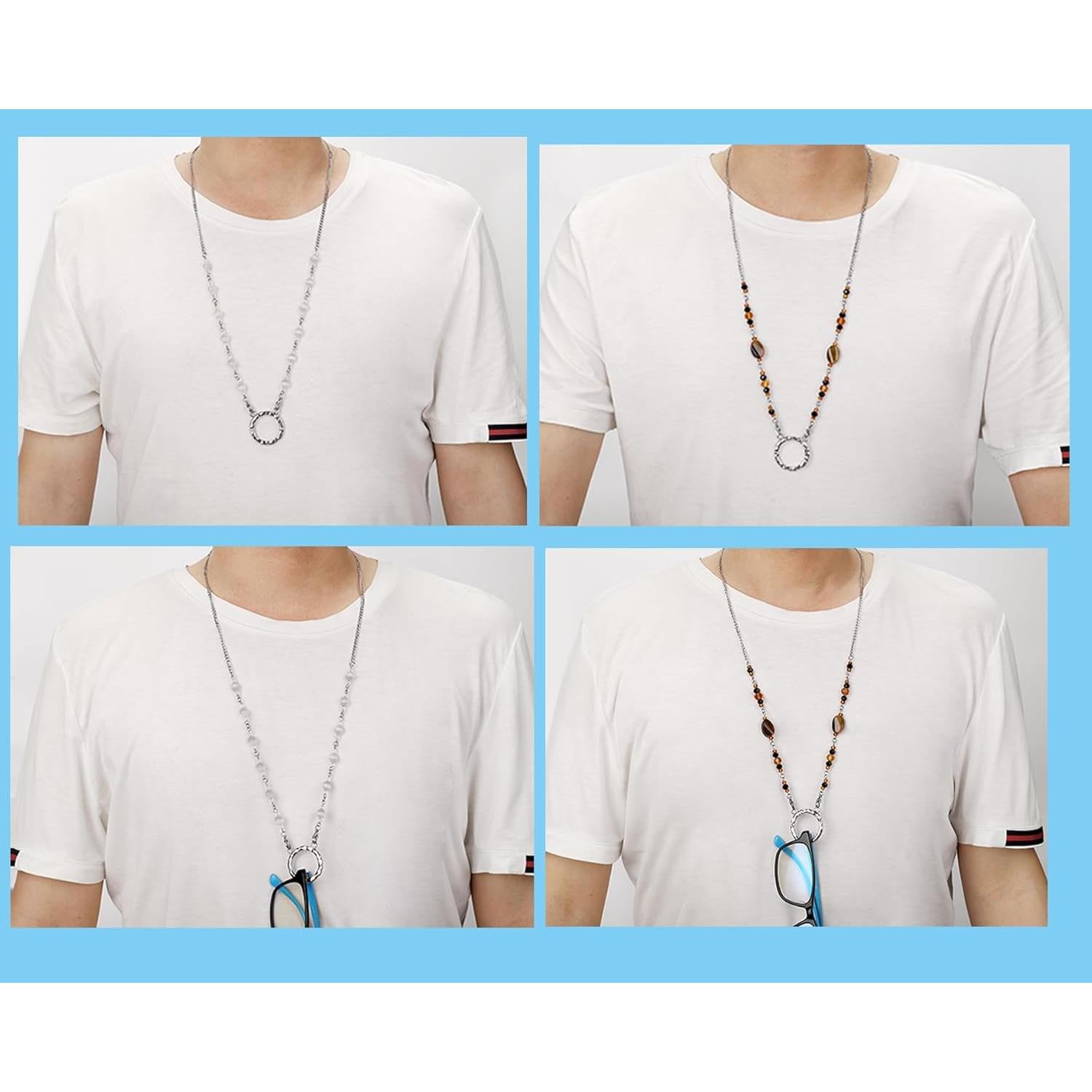 Cadena para Gafas HD-12 Hecho a Mano - Champán 81 cm